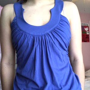 Blue White House Black Market Tank Top